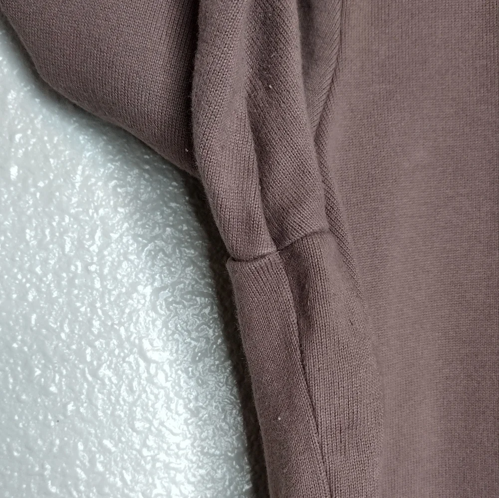 Kate Spade Saturday Boat Neck Minimalist Neutral Brown 3/4 Sleeve Top Sweater